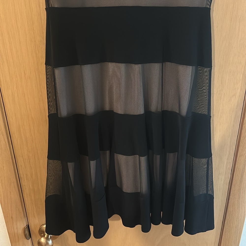 Joseph Ribkoff Women’s Sheer Layered Mesh Fit and Flare Dress Black Size 8 - Picture 8 of 9